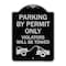 Signmission Parking by Permit Violators Will Towed Heavy-Gauge Aluminum Sign, 24" x 18", BS-1824-23456 A-DES-BS-1824-23456 - alternate 1